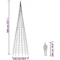 vidaXL LED-kerstboom 3000 LEDs koud wit 800 cm