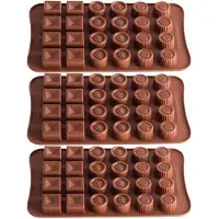 Famanu – Siliconen chocoladevorm set van 3 met verschillende vormen voor pralines en gelei