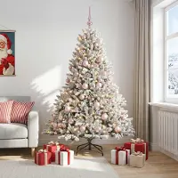vidaXL Kunstkerstboom met kerstbal 210 cm 300 LED's Warmwit