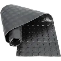 ANRO Rubberen Mat Noppen Zwart 140x380cm – TPE Geurarm Antislip Werkplaatsvloer Garagemat Vloermat
