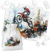 WORLD CASE Traditionele Puzzel 110 Stukjes - Motocross Avontuur in Bos