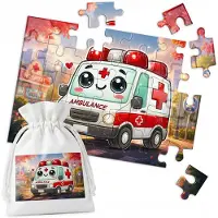 WORLD CASE Leuke Ambulance Puzzel 35 Stukjes - Vrolijke Korte Rit