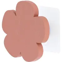Tendance Patère en bambou peint forme fleur D. 8 cm à coller blush