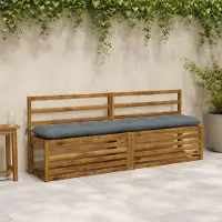 vidaXL Bankkussen VIANEN 100% Polyester Blauw 200 x 30 x 12 cm