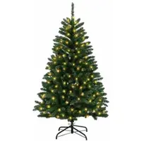 vidaXL - Kunstmatige - Hinged - Kerstboom - 150 - cm - 150 - LED's - Warmwit - staal