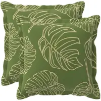 vidaXL Kussen Blad met kussen HOUTEN 2 st Blad Design Polyester
