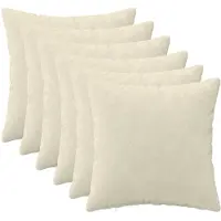 vidaXL Kussen met kussen HEERLEN 6 st Crèmekleurig Microfiber Fleece
