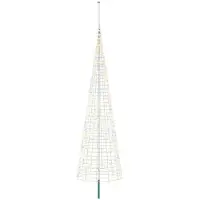 vidaXL Kerstboomverlichting met grondspies en vlaggenmast 500 cm