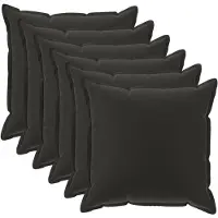 vidaXL Kussen met kussen HOUTEN 6 st Zwart Polyester