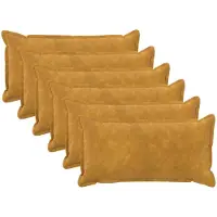 vidaXL Kussen met kussen HOUTEN 6 st Geel Microfiber Fleece