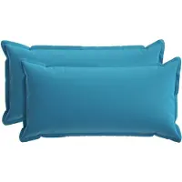 vidaXL Kussen met kussen HOUTEN 2 st Lichtblauw Polyester