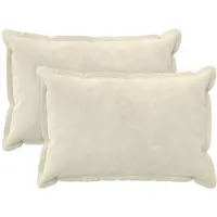 vidaXL Kussen met kussen HOUTEN 2 st Crèmekleurig Microfiber Fleece