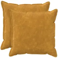 vidaXL Kussen met kussen HOUTEN 2 st Geel Microfiber Fleece