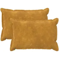 vidaXL Kussen met kussen HOUTEN 2 st Geel Microfiber Fleece