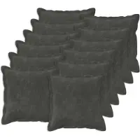 vidaXL Kussen met kussen HOUTEN 12 st Antraciet Microfiber Fleece