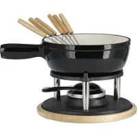 Nordwik Geëmailleerde fonduepan Zwart, 1,8 l