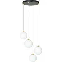 Emibig Hanglamp met witte kappen, merk , 4x E14, 10W, model ROYAL 4, artikelnummer 1243/4