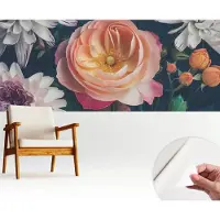 Wallfluent Zelfklevend Fotobehang - Roze Vliesbehang - 250x104 cm - Bloemenharmonie Fotobehang - Woonkamer behang Bloemen En Planten - Behang Zonder Lijm - Scheurbestendig Behang