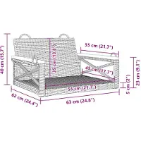 vidaXL Hangstoel, beige, 63x62x40 cm, polyrotan