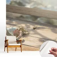 Wallfluent Zelfklevend Fotobehang - Bruin Vliesbehang - 250x250 cm - Ontspannende Scène Fotobehang - Hal behang Landschappen - Behang Zonder Lijm - Scheurbestendig Behang