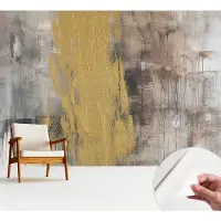 Wallfluent Zelfklevend Fotobehang - Grijs Vliesbehang - 312x219 cm - Abstracte Visie Fotobehang - Hal behang Abstractie - Bubble Free Behang - Makkelijk Aan Te Brengen Behang