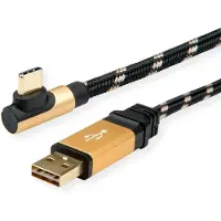 Roline USB-C haaks naar Easy-USB-A kabel - USB2.0 - tot 2A - 3 meter