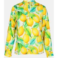 Salzhaut Blouse 'Blusterich' limoen / groen / jade groen / wit