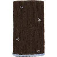 We fashion sjaal - donkerbruin/lichtblauw Meisjes Polyester Effen