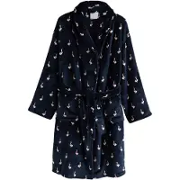Next Badjas lang navy / wit