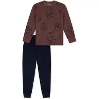Schiesser Nachtkledij ' Nightwear ' nachtblauw / bruin