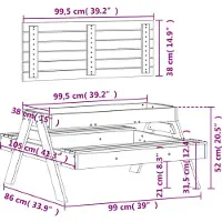 vidaXL Picknicktafel met zandbak voor kinderen