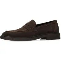 Manfield - Heren - Bruine suède loafers - Maat 42
