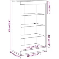 vidaXL Dressoir met LED-verlichting, wit, 60,5 x 37 x 100 cm