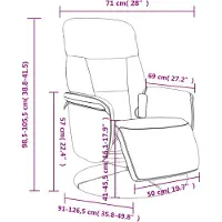 vidaXL Massagestoel verstelbaar met voetensteun fluweel crèmekleurig