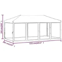 vidaXL Partytent, inklapbaar met zijwanden, wit, 3x6 meter