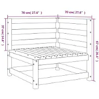 vidaXL Tuinhoekbank 2 st 70x70x67 cm massief grenenhout wasbruin