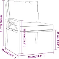 vidaXL Tuinstoelen met grijze kussens 2 st 62x75x79 cm staal