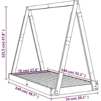 vidaXL Kinderbedframe 70x140 cm massief grenenhout wit
