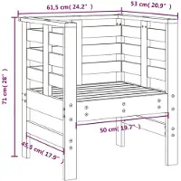 vidaXL Tuinstoelen, 2 stuks, 61,5 x 53 x 71 cm, massief hout, grenen
