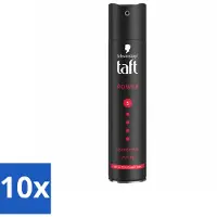 Taft 10 x - Power 5 - Haarspray - Sterke fixatie - 250 ml - Voordeelverpakking - 10 stuks