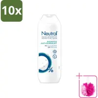 Neutral 10 x - Shampoo - Gevoelige Huid - Anti-Roos - 0% Kleurstof & Parfum - 250 ml - Bulkverpakking - Anti-roos shampoo - Douchemop - Gevoelige huid