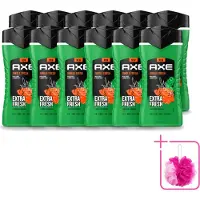 Axe 12 x - 3-in-1 Douchegel - Jungle Fresh - Palm Leaves & Amber - Extra Fresh - 250 ml - Bulkverpakking - Douchegel - Douchemop - Lichaam