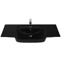 Creavit Saily wastafel - 100x45cm - 1 kraangat - Houtskool zwart
