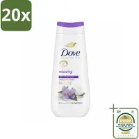 Dove 20 x Douchecrème - Relaxing - Kokos & Jasmijn - 225 ml - Wasstrips - Douchegel - Hydraterende Douchegel - Ontspannende Douchegel - Jasmijn Geur - Kokosmelk Geur