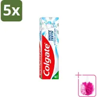 Colgate 5 x – Tandpasta – White Teeth – 75 ml - Bulkverpakking - Witte tanden - Douchemop - Tanden reinigen