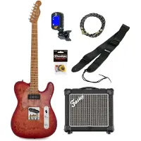 Fazley Project P5 Deep Roots Ember Red elektrische gitaar starterset