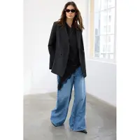 Trendyol TRENDYOLMİLLA Dames Zwart Effen Lang Oversized Blazers