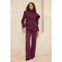 Trendyol TRENDYOLMİLLA Dames Bordeaux Effen Lang Regular fit Blazers
