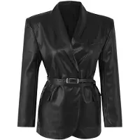 Trendyol TRENDYOLMİLLA Dames Zwart Effen Lang Regular fit Blazers