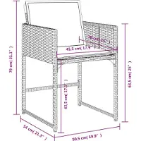 vidaXL Tuinstoelen met kussens, 4 stuks. Gemaakt van polyrotan